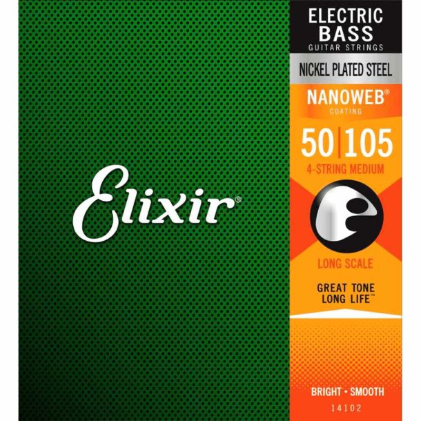 Elixir Nanoweb Electric Bass Nickel Plated Steel 14102 Medium 50-105